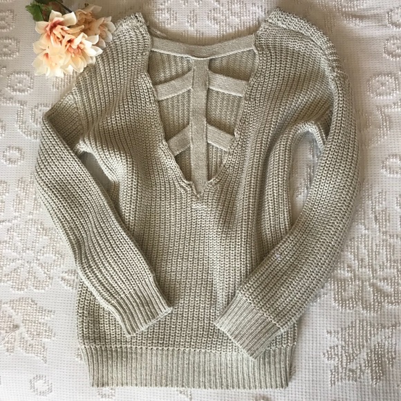 Sparkle & Fade Sweaters - • Urban Outfitters Openback Oversized Sweater •